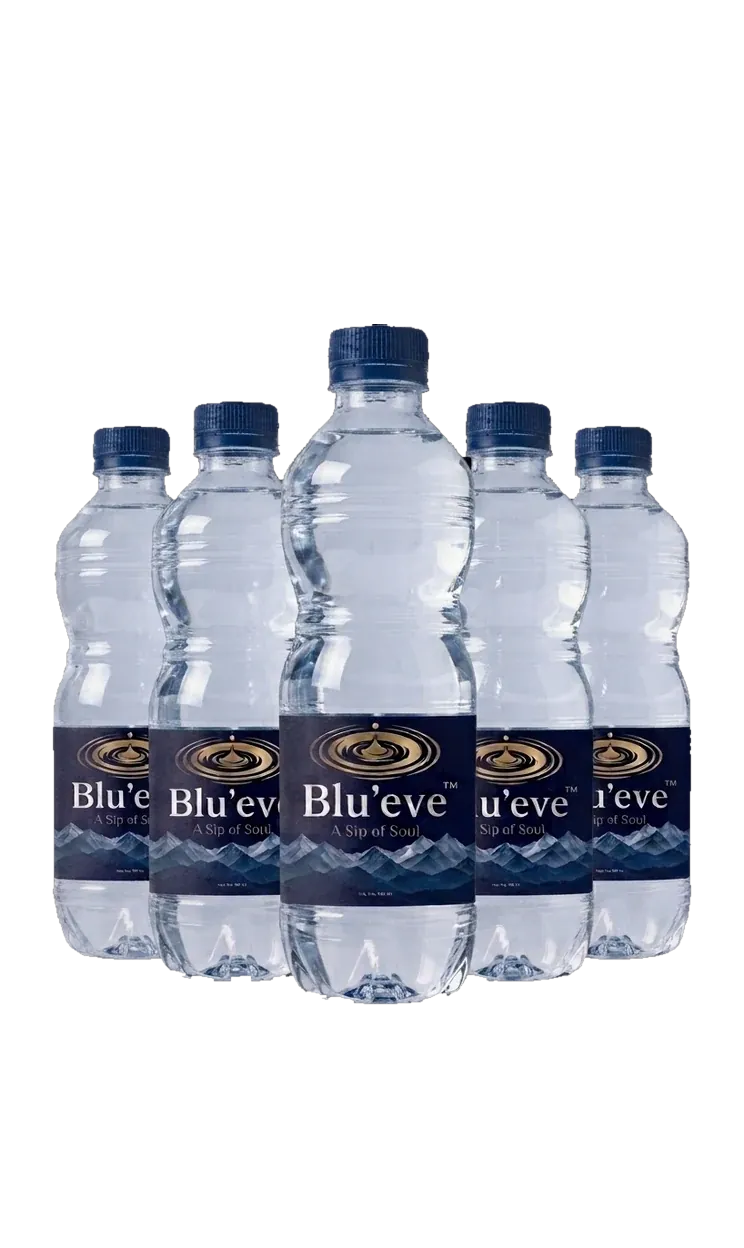 Blu'eve 0.5 litre mineral water bottles, pack of 12